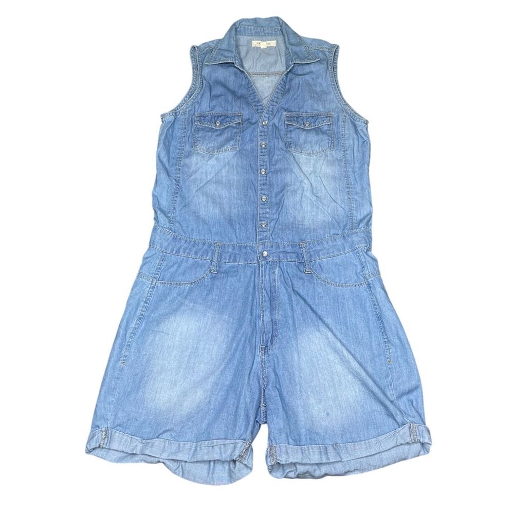 SM Denim Romper Boho Women Light Wash Sleeveless Summer Casual Beach Wear Shorts